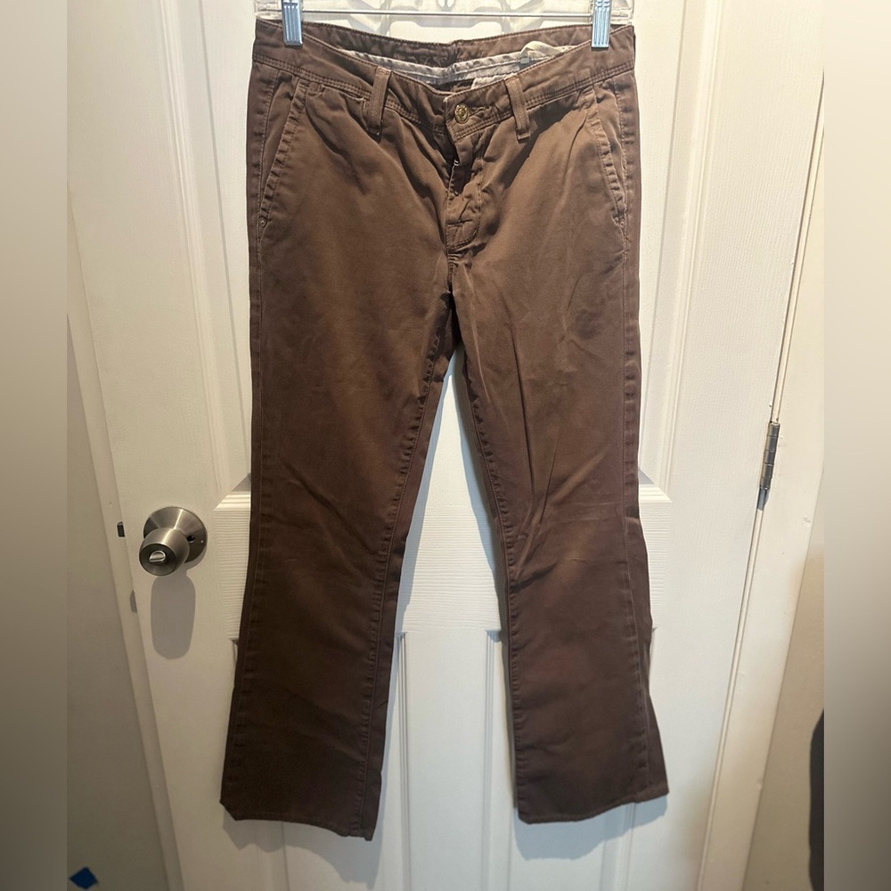 7 For All Mankind Women’s Brown Bootcut Pants Classic Low Rise  Size 27